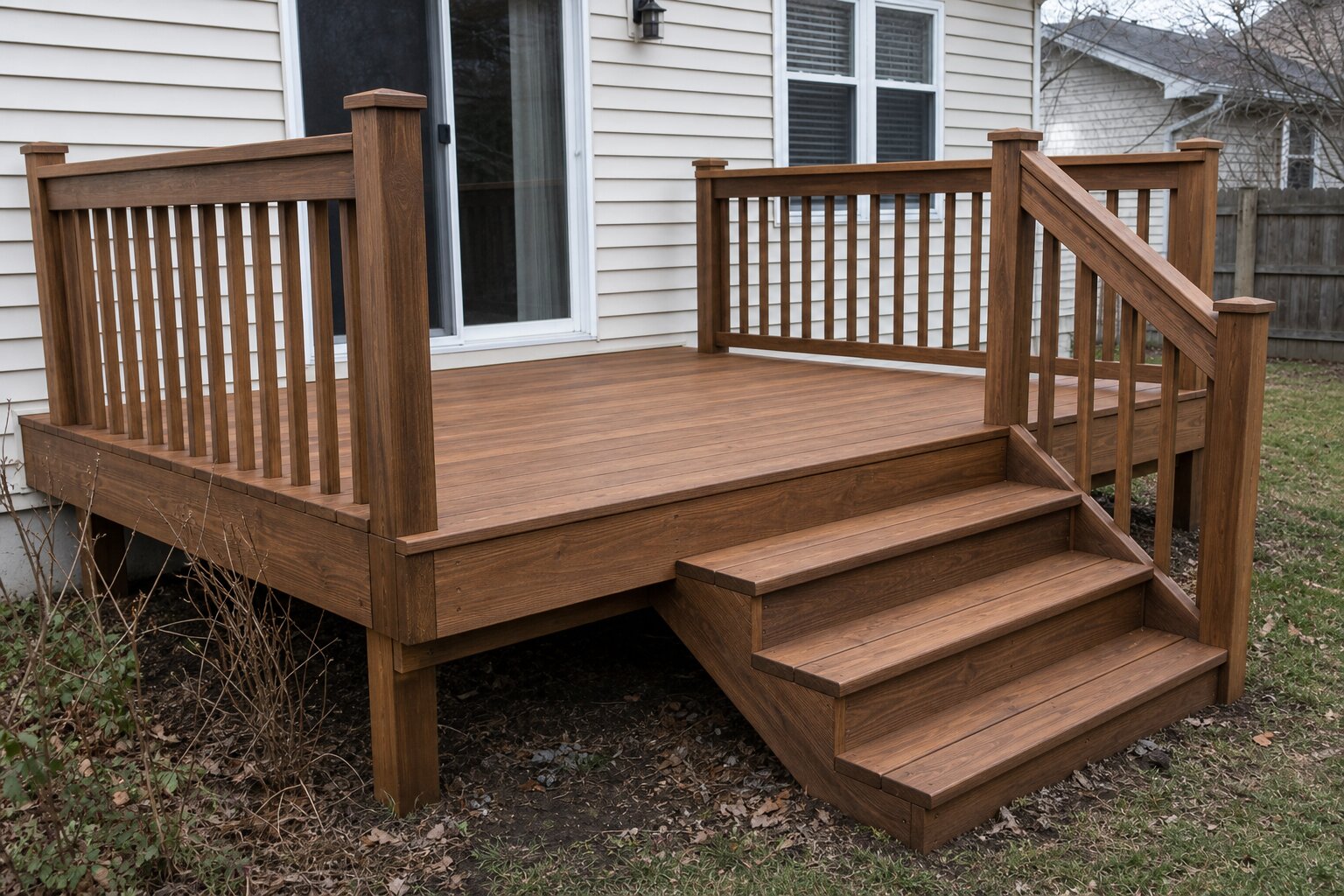 Deck Rebuild — Boards, Rails & Stairs after