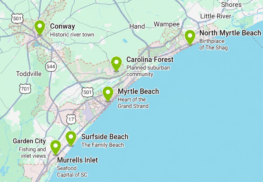 Grand Strand service area map